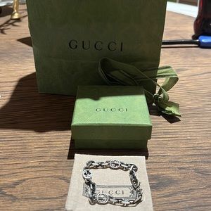 Silver Gucci double g bracelet